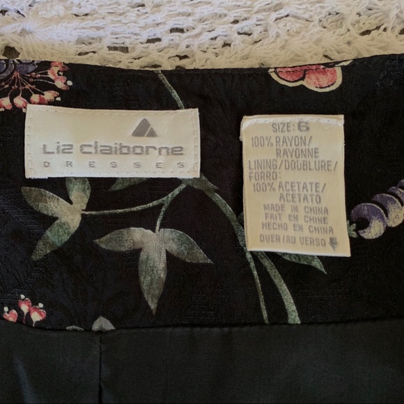 VINTAGE LIZ CLAIBORNE LONG SLEEVE FLORAL BLAZER TOP - Picture 13 of 15
